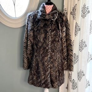 Dennis Basso Faux Fur Coat - Gray